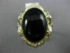 ESTATE EXTRA LARGE .24CT DIAMOND & AAA ONYX 14KT YELLOW GOLD 3D FLOWER FUN RING
