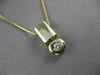 ESTATE ROUND DIAMOND SOLITAIRE 14K YELLOW GOLD HANGING BEZEL PENDANT CHAIN #1496