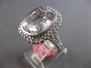 EXTRA LARGE 9.28CT DIAMOND & AAA KUNZITE 18KT WHITE GOLD CUSHION ENGAGEMENT RING