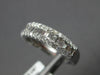 ESTATE .82CT DIAMOND 14KT WHITE GOLD ROUND & BAGUETTE WEDDING ANNIVERSARY RING