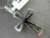 ESTATE LARGE .95CT DIAMOND 14KT WHITE GOLD 3D CHANNEL BEZEL CROSS PENDANT #26068
