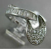 ESTATE 1.85CT DIAMOND 18KT WHITE GOLD MILGRAIN CRISS CROSS MUSICAL NOTE FUN RING