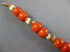 ESTATE LONG AAA CORAL 14KT YELLOW GOLD 3D MULTI BEAD LUCKY LOVE BRACELET #26991