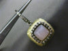 ESTATE .60CT DIAMOND PINK QUARTZ 14K BLACK YELLOW GOLD FILIGREE HANGING EARRINGS
