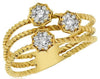 ESTATE .26CT DIAMOND 18KT WHITE GOLD 3D MULTI STAR LOVE RING