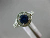 1.75CT DIAMOND & AAA ROUND SAPPHIRE 14K WHITE GOLD HALO FILIGREE ENGAGEMENT RING