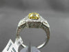 ESTATE 2.13CT GIA FANCY YELLOW DIAMOND 18K TWO TONE GOLD 3 STONE ENGAGEMENT RING