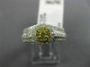 .77CT WHITE & FANCY YELLOW DIAMOND 14K WHITE GOLD 3D CLUSTER ENGAGEMENT RING SET