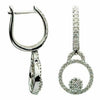 ESTATE .47CT DIAMOND 18KT WHITE GOLD 3D CLASSIC CIRCLE OF LIFE HANGING EARRINGS