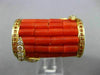 ESTATE EXTRA LARGE 1.76CT DIAMOND AAA CORAL & CITRINE 18KT YELLOW GOLD LOVE RING