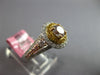 GIA 1.27CT WHITE YELLOW & PINK DIAMOND 18KT TRI COLOR GOLD HALO ENGAGEMENT RING