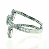 EXTRA LARGE 7.79CT DIAMOND 18KT WHITE GOLD ROUND & BAGUETTE CUFF BANGLE BRACELET