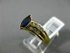 ESTATE .85CT DIAMOND & SAPPHIRE 14KT YELLOW GOLD DOUBLE ROW WAVE ENGAGEMENT RING