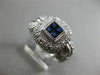 ESTATE WIDE 1.02CT DIAMOND & SAPPHIRE 14KT WHITE GOLD 3D SQUARE FRIENDSHIP RING