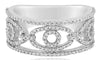 ESTATE .50CT DIAMOND 14KT WHITE GOLD 3D ROUND OVAL LOVE KNOT LINK FUN RING