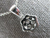 ESTATE 1.0CT DIAMOND 14KT WHITE GOLD 3D CLASSIC FLOWER LOVE FLOATING PENDANT