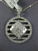 1.18CT DIAMOND 18K WHITE GOLD ROUND & PRINCESS CIRCULAR SQUARE INVISIBLE PENDANT