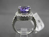 ESTATE LARGE 4.57CT DIAMOND & AAA EXTRA FACET AMETHYST 14KT WHITE GOLD HALO RING