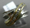 ESTATE LARGE .33CT DIAMOND 14KT WHITE & YELLOW GOLD 3D MULTI WAVE CHANNEL RING
