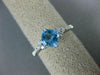 ESTATE .90CT DIAMOND & AAA CUSHION CUT BLUE TOPAZ 14KT WHITE GOLD FUN LOVE  RING