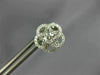 ESTATE .68CT DIAMOND 18KT WHITE GOLD 3D OPEN FLOWER SOLITAIRE STUD EARRINGS