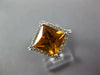 ESTATE 2.75CT DIAMOND & AAA CITRINE 14KT WHITE GOLD SQUARE HALO ENGAGEMENT RING