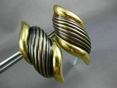 ESTATE EXTRA LARGE 18KT YELLOW GOLD LEAF SWIRL ITALIAN DESIGN CLIP ON EARRINGS