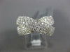 LARGE 2.0CT DIAMOND 18KT WHITE GOLD 3D MULTI ROW CRISS CROSS PAVE X LOVE RING