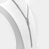 LARGE 12.82CT DIAMOND 18KT WHITE GOLD 3D MULTI ROW LARIAT ZIPPER TENNIS NECKLACE