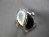 LARGE .18CT DIAMOND & AAA MOTHER OF PEARL & ONYX 18KT WHITE GOLD LOVE RING 28166