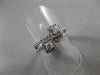ANTIQUE WIDE .60CT ROUND DIAMOND 14KT WHITE GOLD SQUARE DOUBLE HALO RING #19430