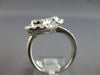 LARGE 1.6CT DIAMOND 14KT WHITE GOLD ROUND & BAGUETTE HEART CRISS CROSS LOVE RING