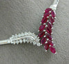 ESTATE 2.83CT DIAMOND & AAA RUBY 14KT WHITE GOLD 3D V SHAPE OMEGA NECKLACE 15009