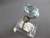 LARGE 4.6CT DIAMOND & AAA AQUAMARINE 14K WHITE GOLD OVAL & ROUND ENGAGEMENT RING