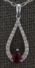 .28CT DIAMOND & AAA RUBY 14KT WHITE GOLD 3D PEAR SHAPE & ROUND FLOATING PENDANT
