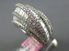 LARGE 3.72CT DIAMOND 18KT WHITE GOLD ROUND & BAGUETTE MULTI ROW ANNIVERSARY RING