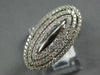 ESTATE LARGE .77CT DIAMOND 14KT WHITE GOLD CLASSIC MULTI OVAL SIDEWAY FUN RING