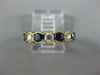 .70CT DIAMOND & AAA SAPPHIRE 14K YELLOW GOLD 7 STONE SEMI BEZEL ANNIVERSARY RING