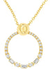 .24CT DIAMOND 14KT YELLOW GOLD ROUND & BAGUETTE CIRCLE OF LIFE FLOATING PENDANT