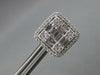 LARGE 2.45CT DIAMOND 18KT WHITE GOLD 3D ROUND & BAGUETTE INVISIBLE STUD EARRINGS