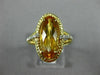 ESTATE WIDE 2.78CT DIAMOND & AAA CITRINE 14KT YELLOW GOLD FILIGREE OVAL FUN RING