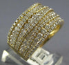 ESTATE LARGE 2.44CT DIAMOND 18KT YELLOW GOLD 3D MULTI ROW FUN ANNIVERSARY RING
