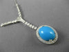 ANTIQUE 5.80CT DIAMOND & AAA TURQUOISE 14K WHITE GOLD HALO ETOILE NECKLACE 21870