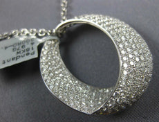 4.25CT DIAMOND 18K WHITE GOLD 3D MULTI ROW INSIDE OUT LOVE KNOT CIRCULAR PENDANT