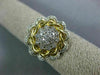 ESTATE WIDE .25CT DIAMOND 14KT YELLOW GOLD 3D CLUSTER FLOWER INFINITY FUN RING