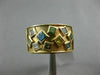 WIDE 1.50CT DIAMOND & MULTI COLOR GEM 14K YELLOW GOLD 3D ETOILE SQUARE RING 2276