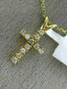 ESTATE .25CT DIAMOND 14KT YELLOW GOLD 3D CLASSIC CROSS FLOATING PENDANT #25928