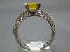 1.47CT DIAMOND & YELLOW SAPPHIRE 18K WHITE GOLD 3D OVAL FILIGREE ENGAGEMENT RING