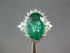 EXTRA LARGE 6.73CT DIAMOND & AAA EMERALD 14KT WHITE GOLD ENGAGEMENT RING #27282