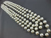 ESTATE LARGE 925 SILVER AAA PEARL 3D 3 STRAND CLASSIC LOVE NECKLACE #HSTAR-306